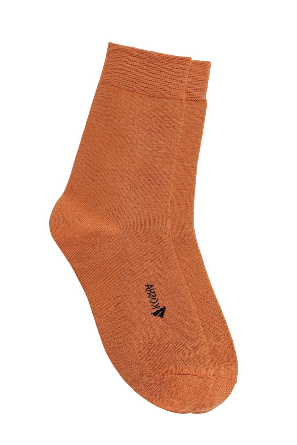 Orange Merino Wool Liner Regular Socks | Women